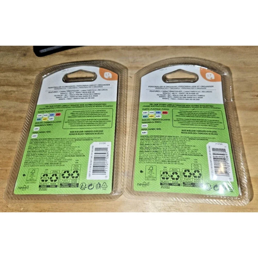 Dymo 10697 LT White Paper Label Refill Tape TWO 2 packs 1/2